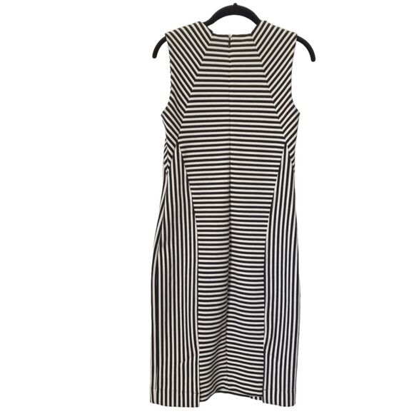 Joe Fresh Dress Size SP Black White Multi Striped Sleeveless Pencil Sheath - Picture 5 of 13
